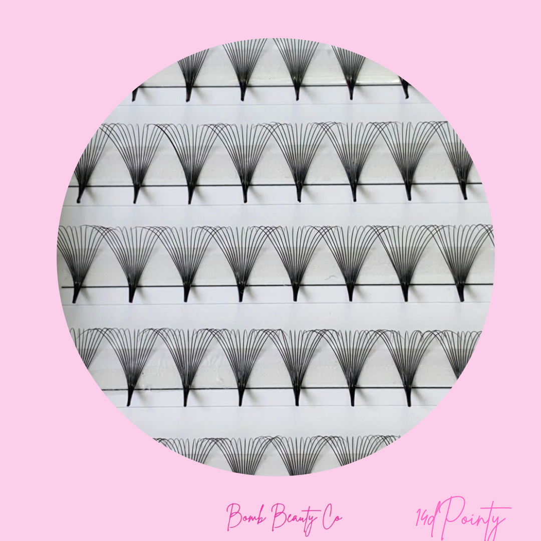 14D Pointy Stem Eyelashes - XXL TRAY