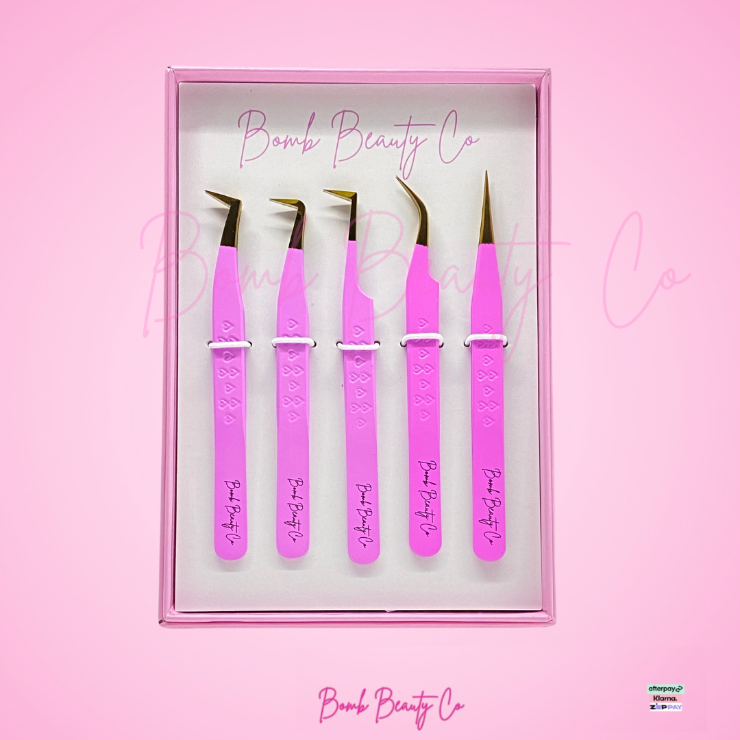 Fibre Tip Tweezer Set - Pink