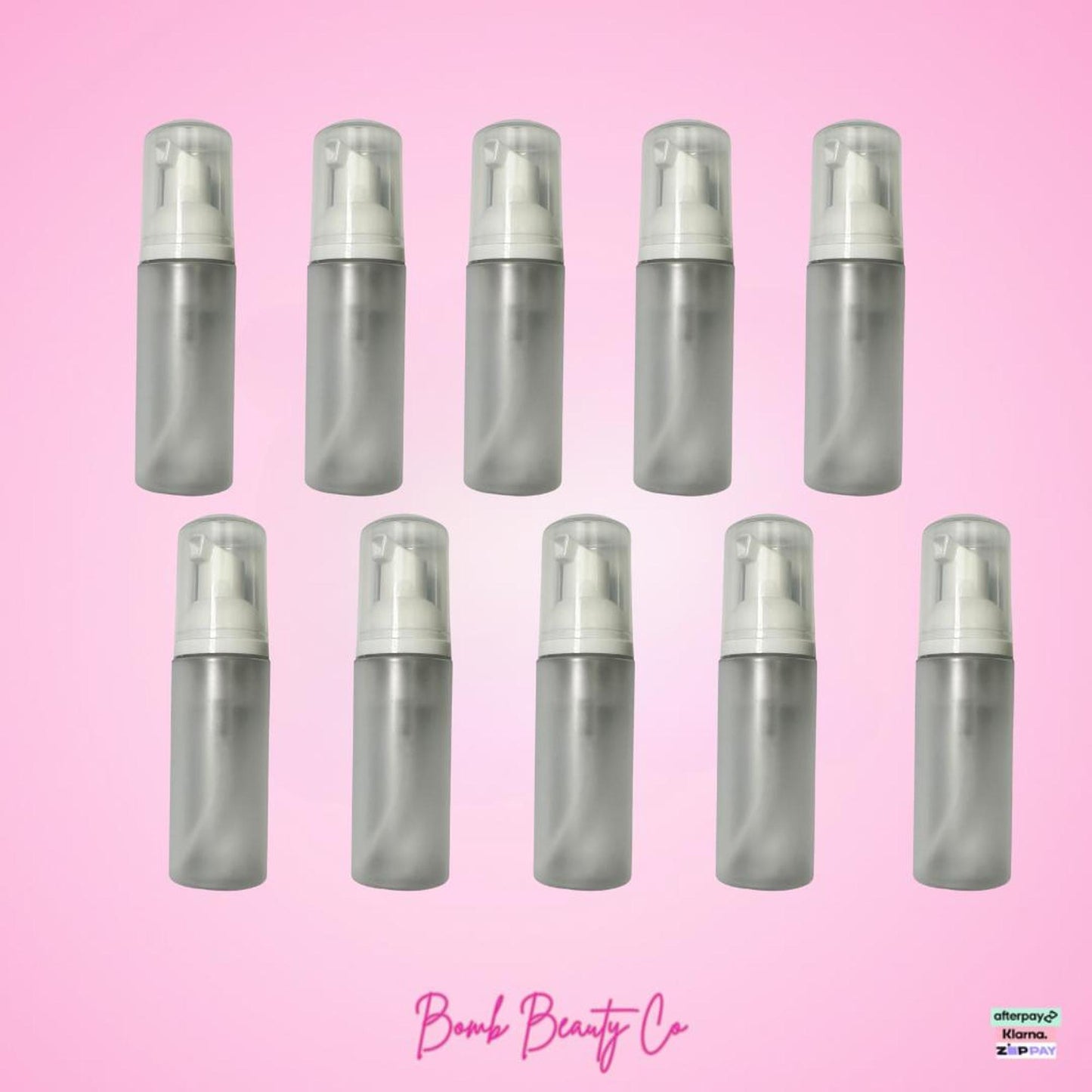 10 x frosted cleanser bottles