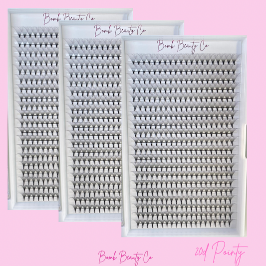 20D Pointy Stem Eyelashes - XXL TRAY