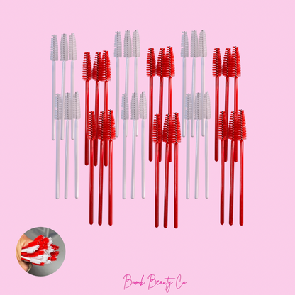 Lash Brushes - Red & White (50)