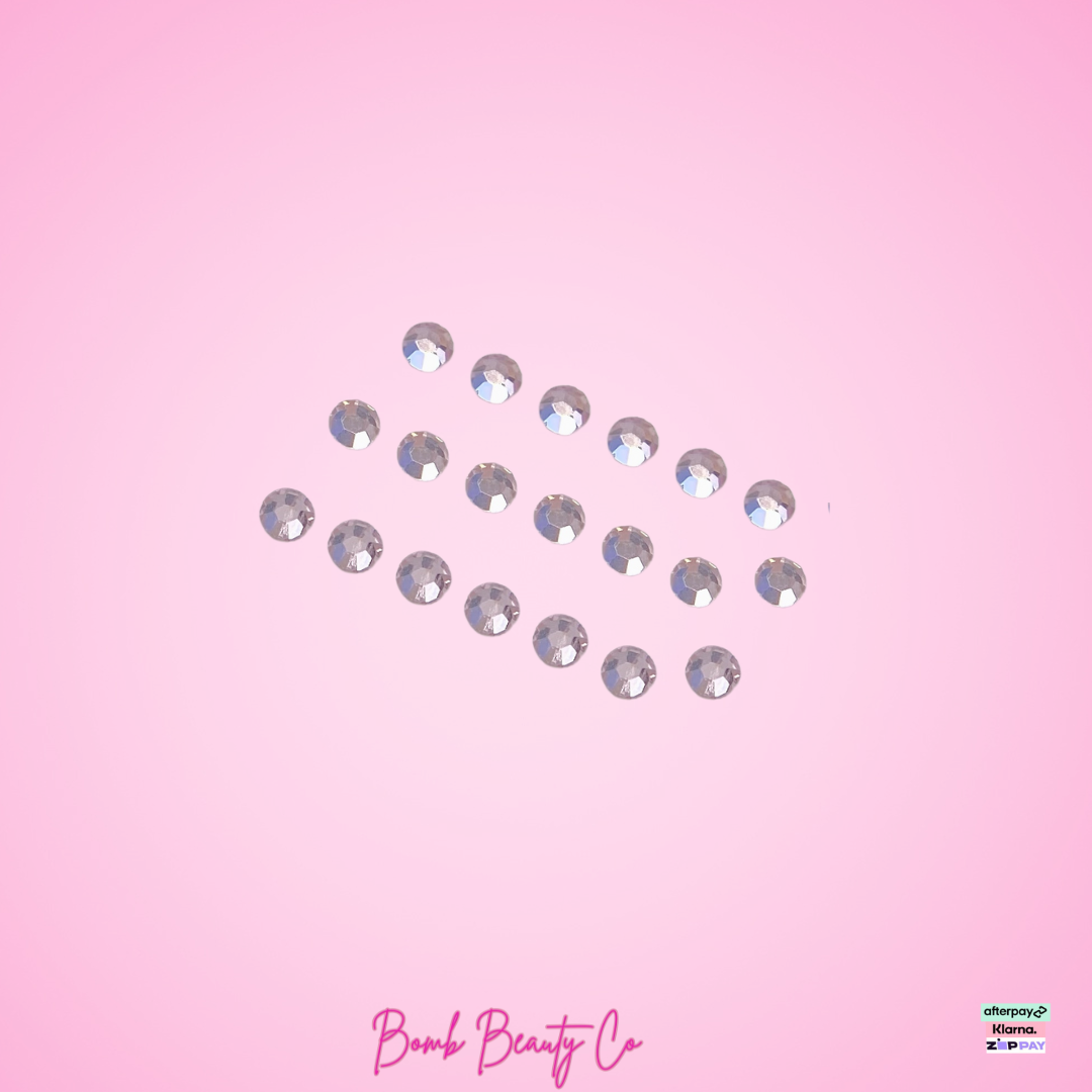 Rhinestone Tooth Gems - Light Pink Round (20)