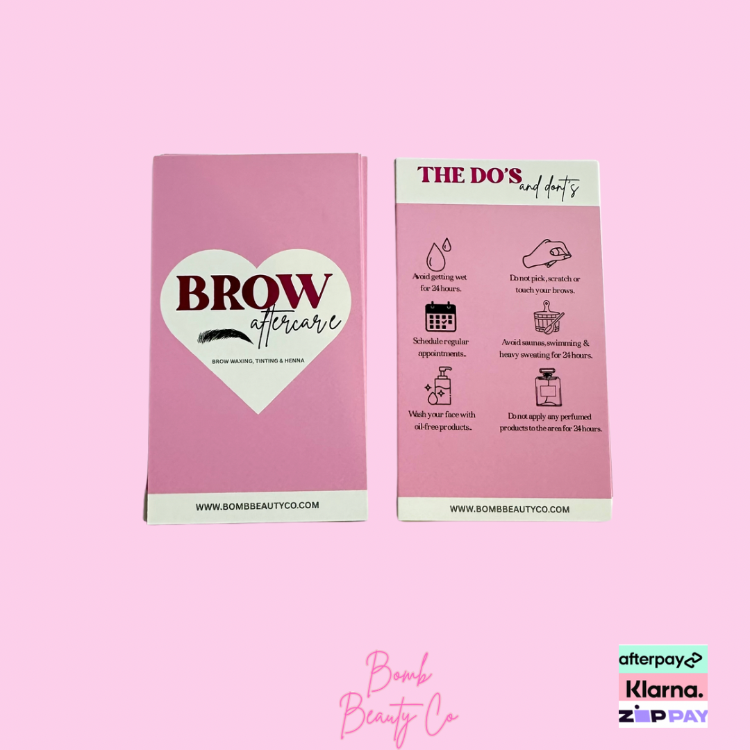 Brow Aftercare Cards - Brow Waxing, Tinting & Henna  (25)