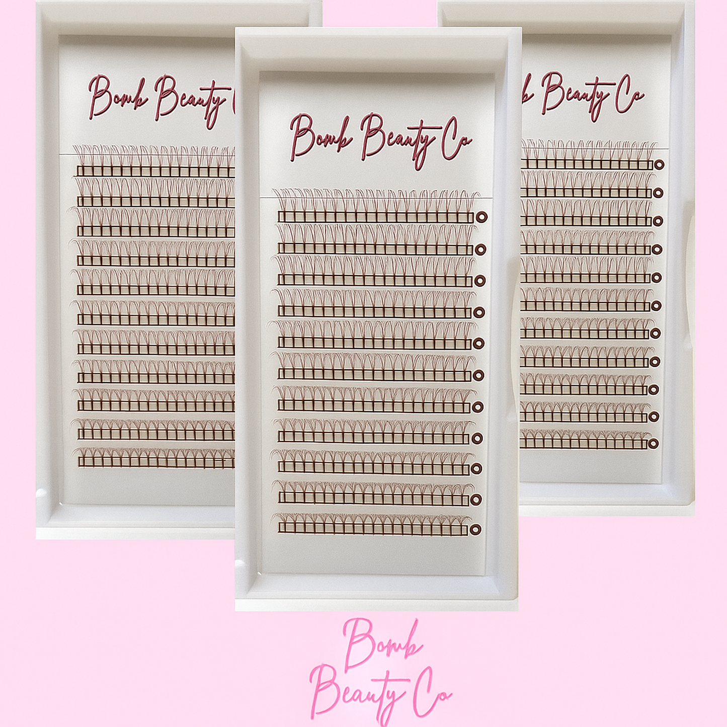 3d short stem brown lashes