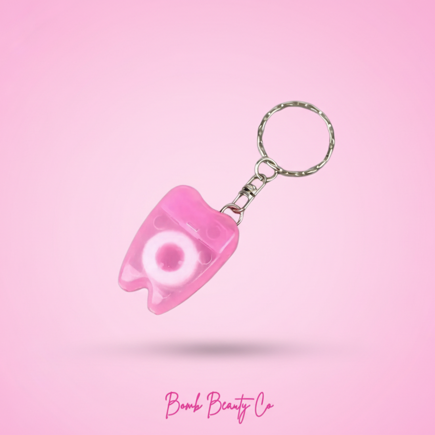 dental floss keyring pink