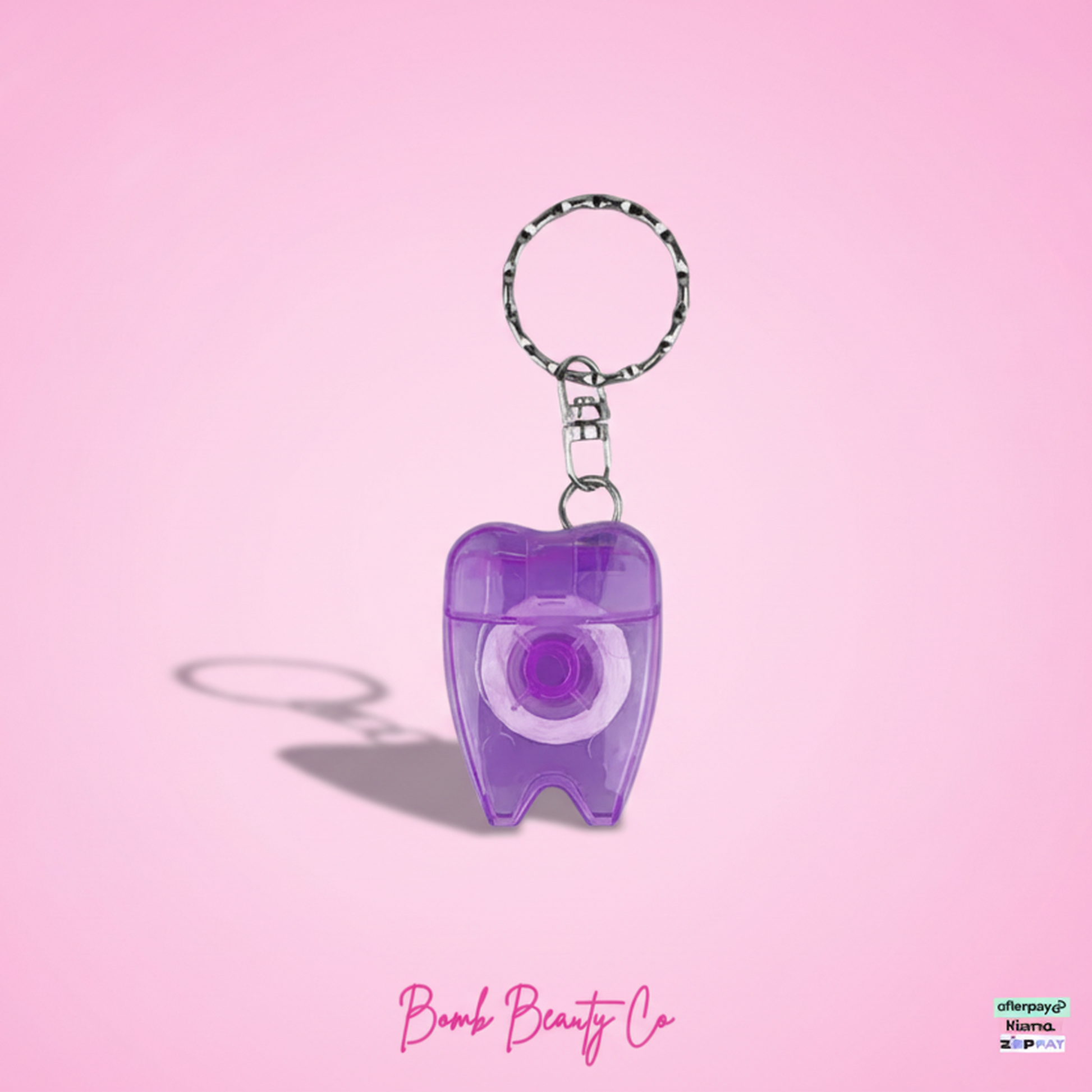 dental floss keyring purple