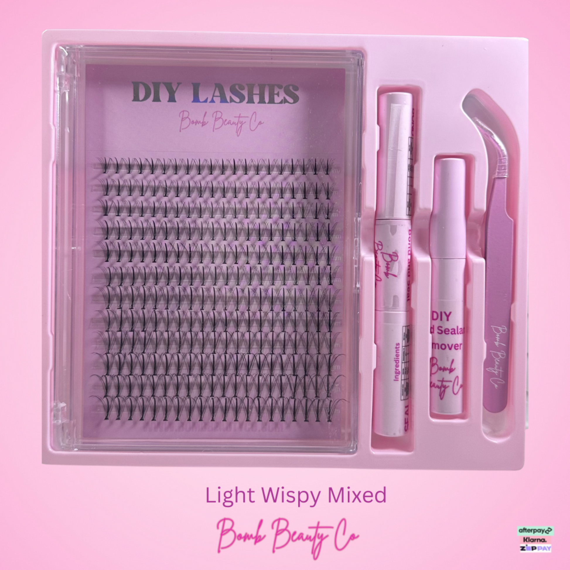 diy cluster lashes light wispy mix kit