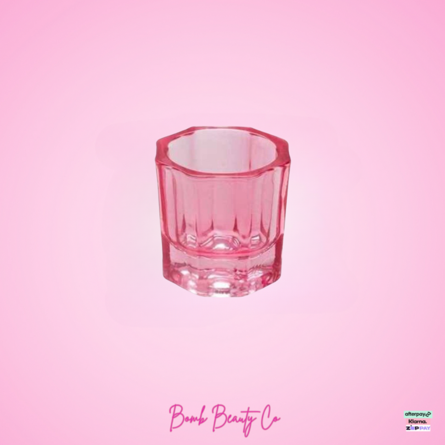 glass mixing bowl pink