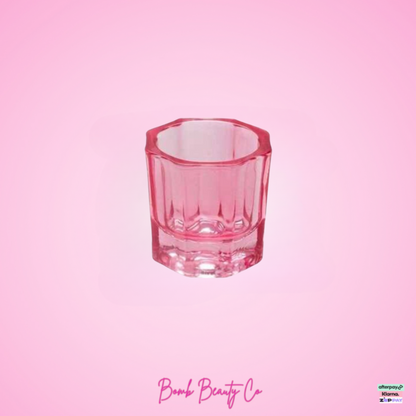 glass mixing bowl pink