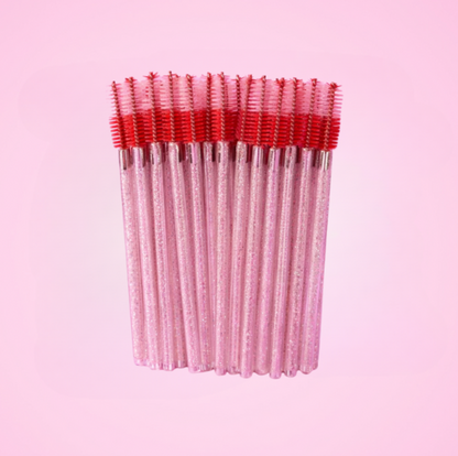 ash brushes red and pink glitter