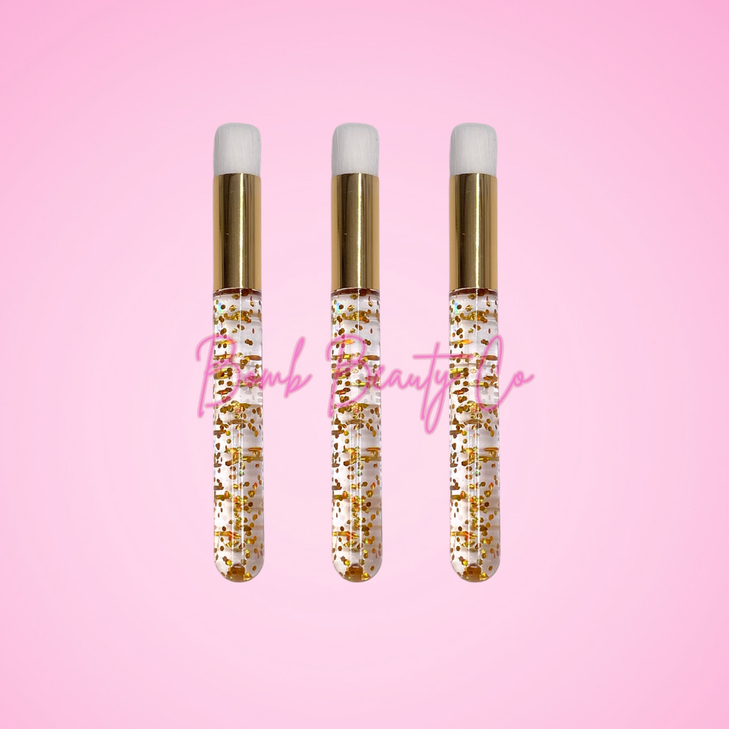 lash cleanser brush gold glitter