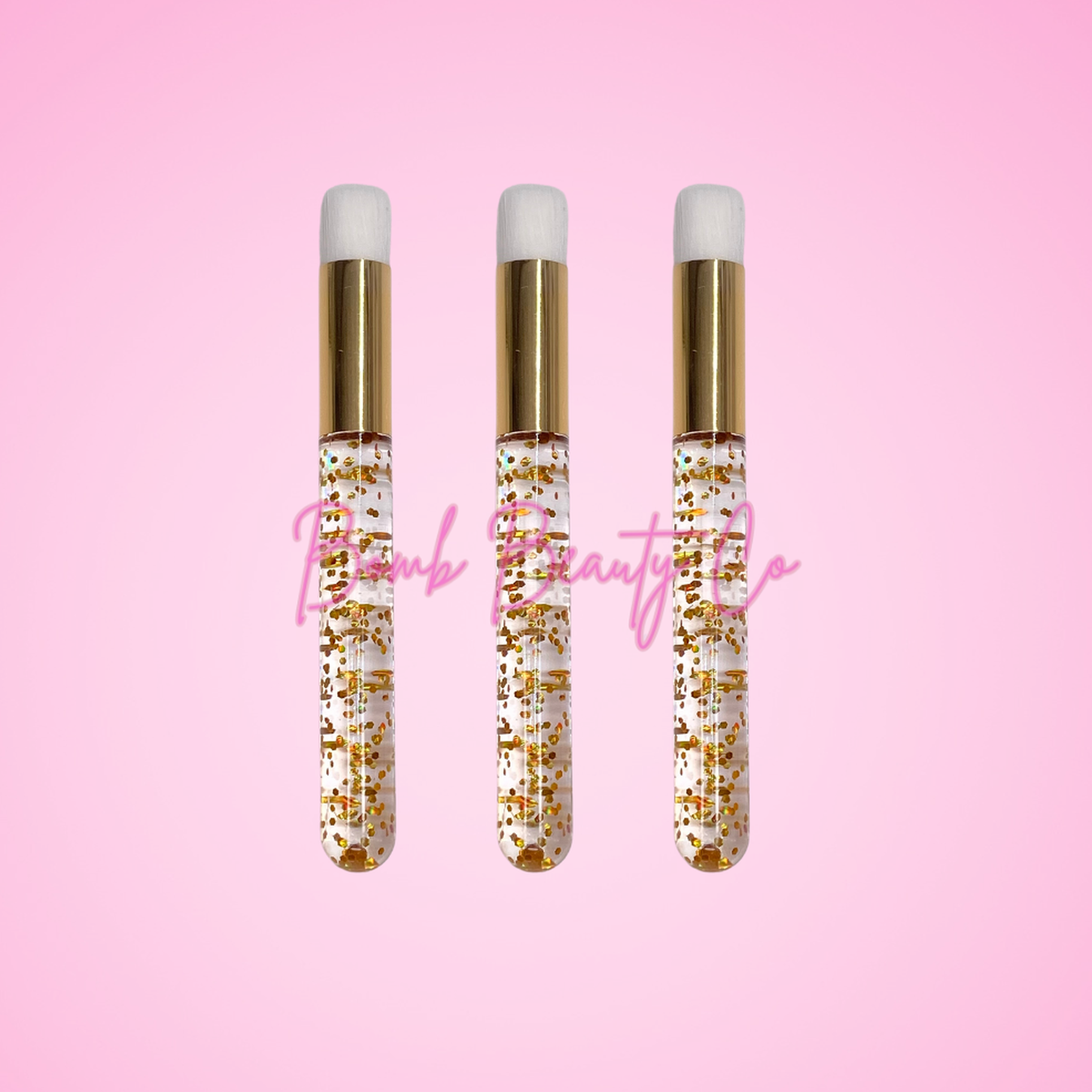 lash cleanser brush gold glitter
