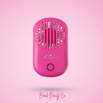 bomb beauty co pink mini fan
