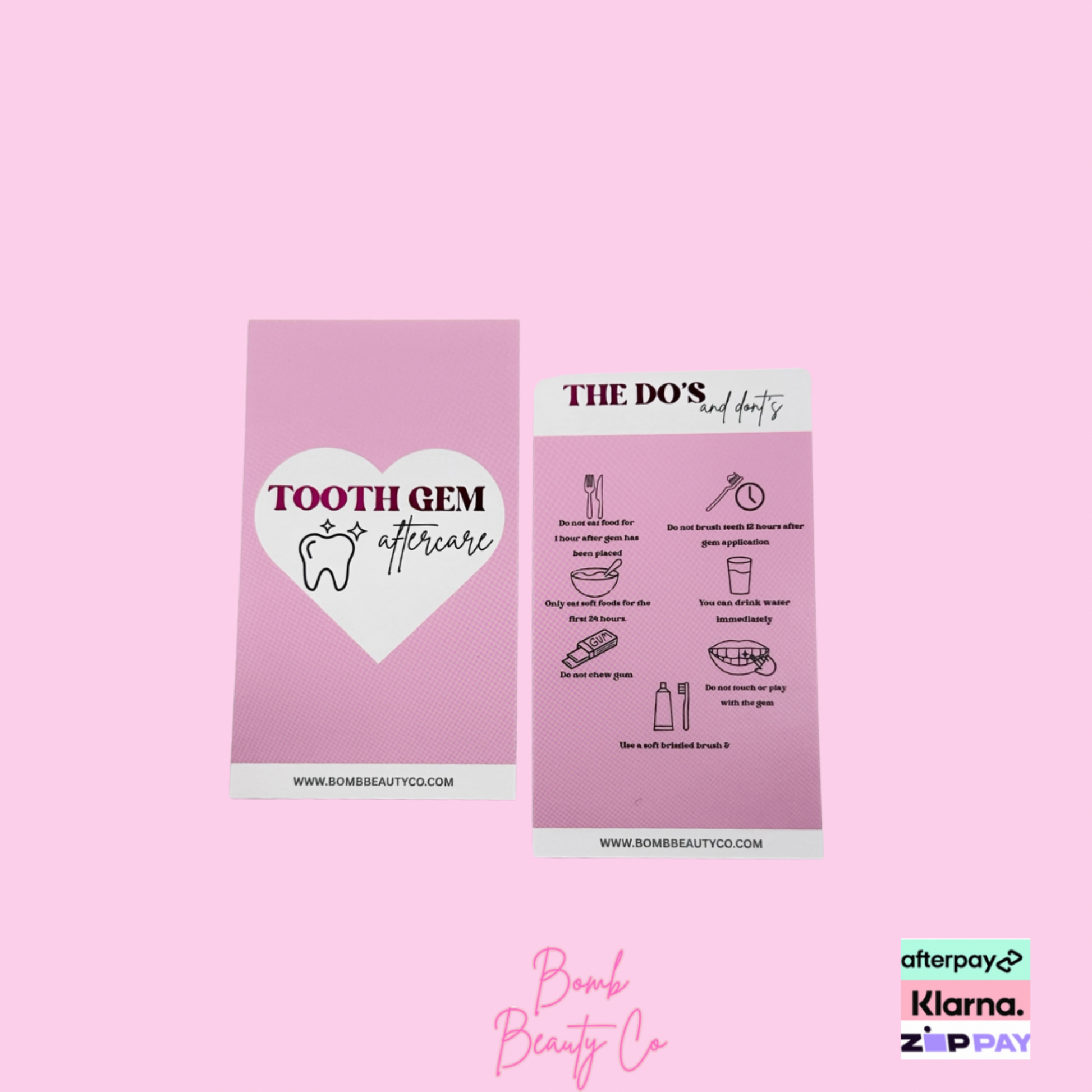 tooth gem aftercare cards
