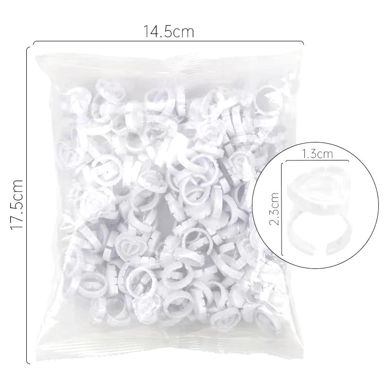 Glue Rings - Heart White (100)