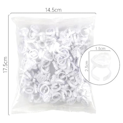 Glue Rings - Heart White (100)