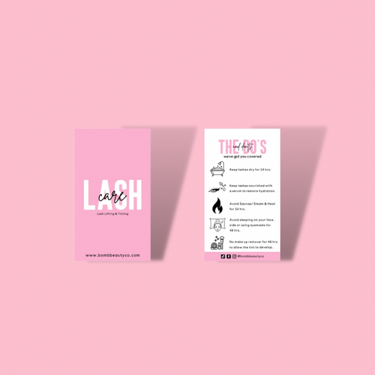 Aftercare Cards - Lash Lift & Tint (25)